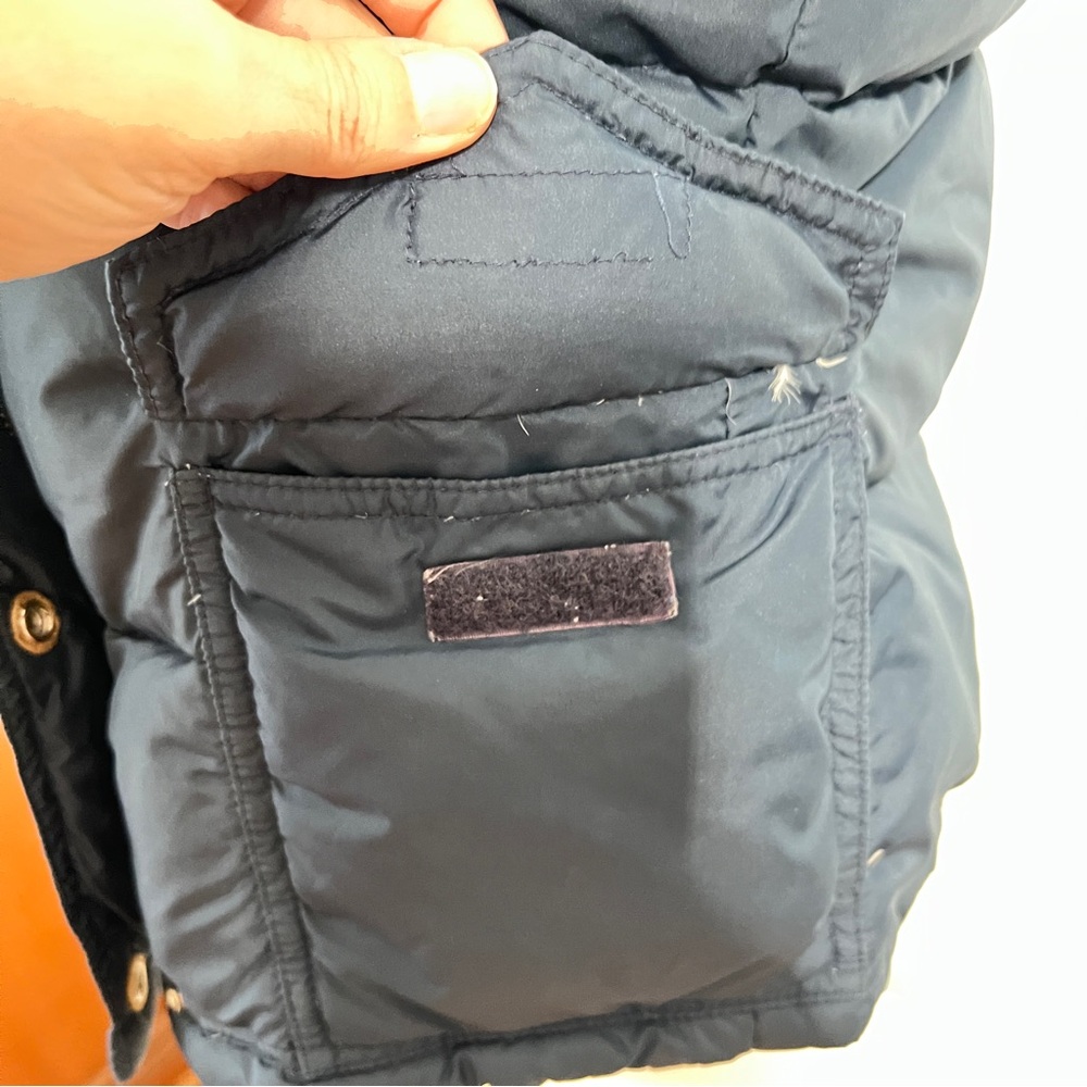 J. Crew Down Filled Quilted Blue Puffer Vest with High Collar | Size Large P - Picture 6 of 11